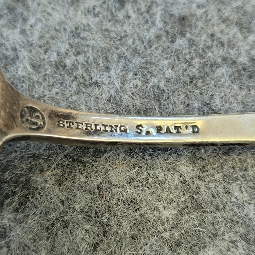 Antique Spaulding Sterling Silver Teaspoon Monogrammed 19g Vintage Flatware 1900